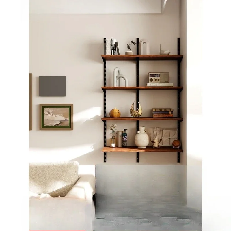 Wall bookshelf shelf in antique walnut color