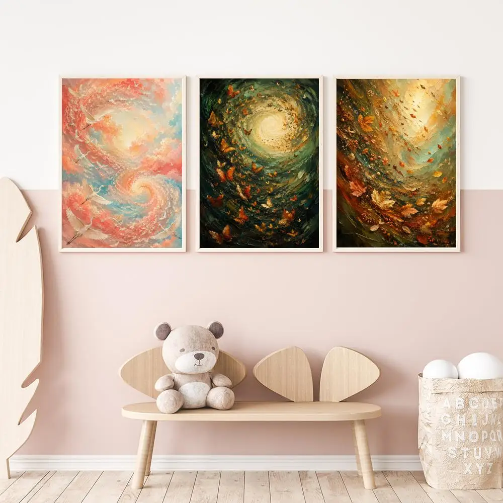 Palette knife painting Poster Versatile HD Waterproof Wall Art Self-Adhesive Decor for Any Space Ideal Gift