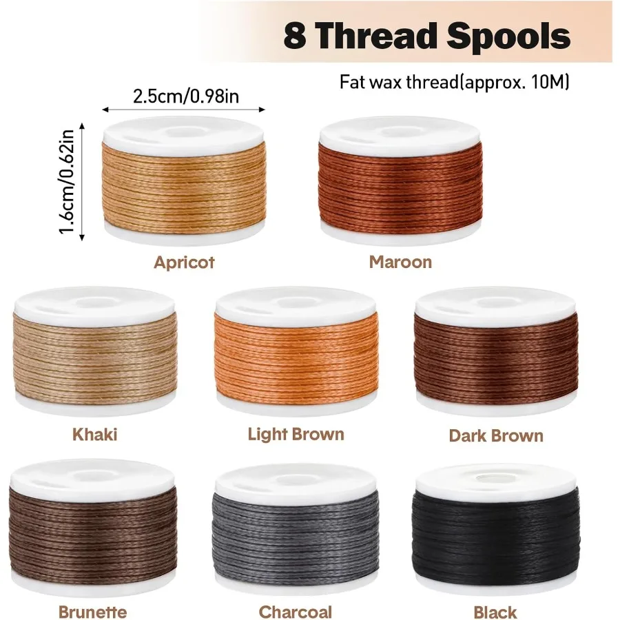 خياطة يدوية مكونة من 12 قطعة من الجلد مع مجموعة إكسسوارات حرفية لمشاريع الأعمال الجلدية التي تتضمن 3 أحجام إبر R