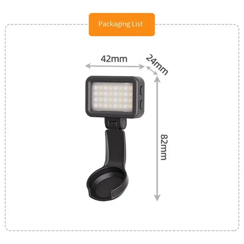 B04B-Foldable For DJI Osmo Pocket 4 Magnetic Fill Light 3 Color 5 Brightness Video Soft Light White