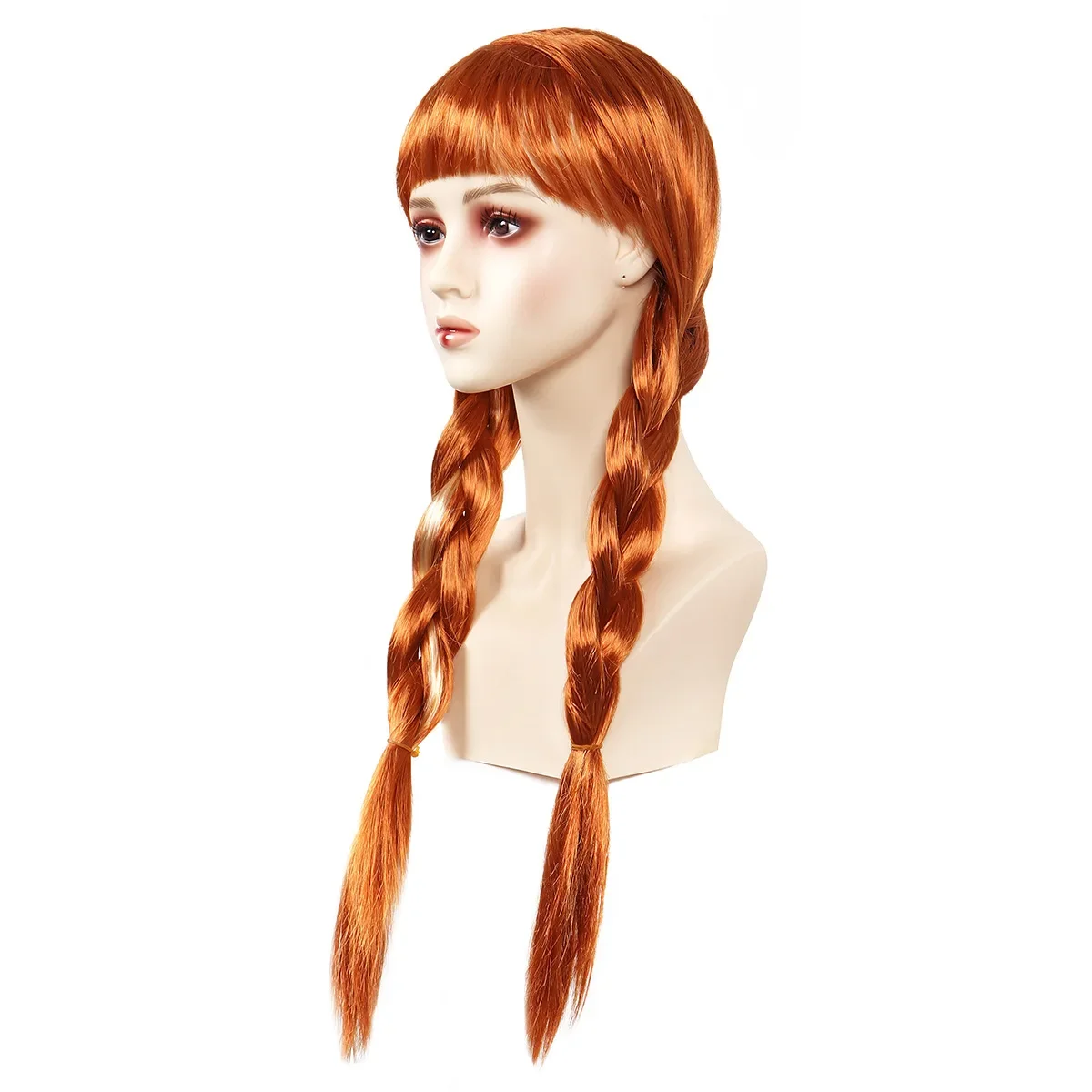 Anna Cosplay Wig Princess Braided Long Brown Wavy Heat Resistant Synthetic Hair Anime Elsa Dress Up Cosplay Halloween Party Wigs