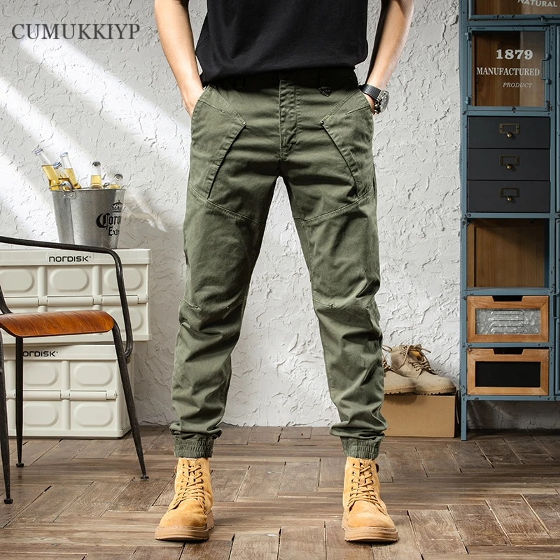 Joggers Cargo Pants Men Casual Y2k Multi-Pocket Male Trousers Sweatpants Streetwear Techwear Tactical Track Gray Pants Men Green