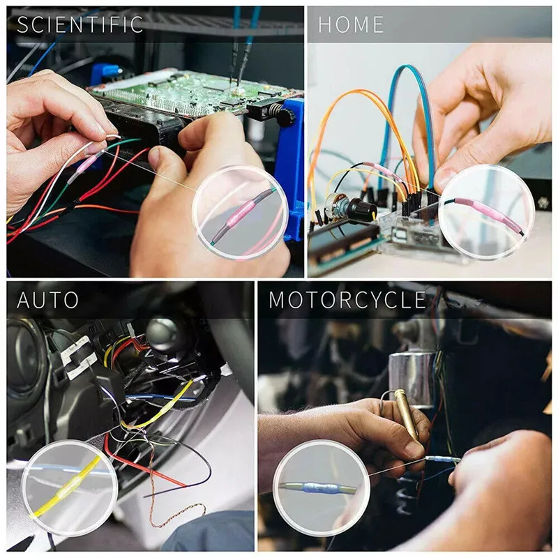 10-1000 Uds. Conectores de Cable a tope termorretráctiles impermeables AWG 24-10 0,3-6,0 mm2 terminales de engarzado de Cable eléctrico aislados