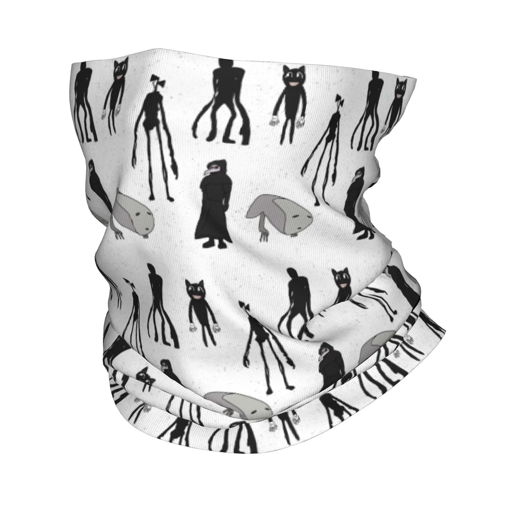 サイレンヘッド、最新ニュース、魔女ドクター、ブリッジワーム、漫画猫バンダナネックゲートルプリントラップスカーフ暖かい帽子乗馬ユニセックス