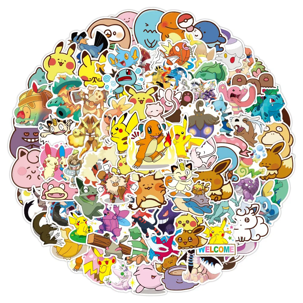 10/30/50/100pcs Japan Anime Pokemon Stickers Cute Elf Pets Pikachu Decals Phone Water Bottle Scrapbook Cartoon Graffiti Sticker