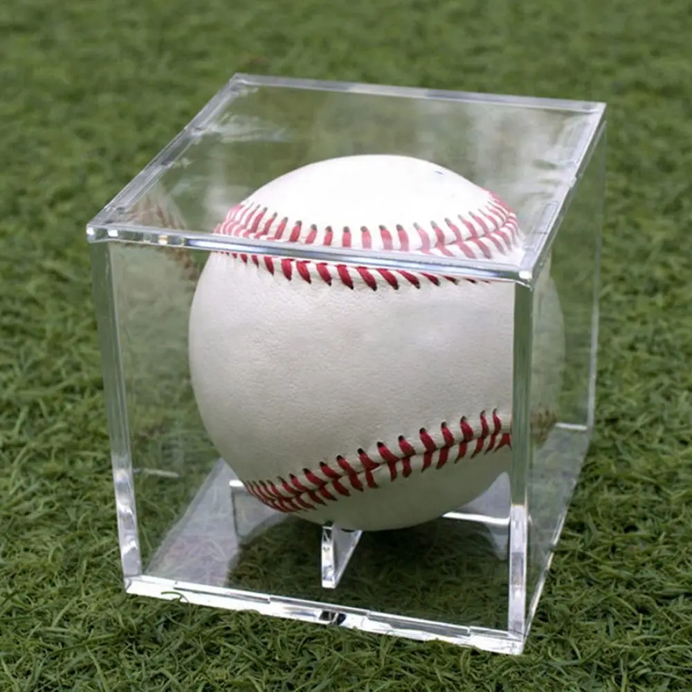 Protector de Bola Acrílico con protección UV, Cubo de exhibición de béisbol, recuerdo, vitrina transparente, estuche de béisbol