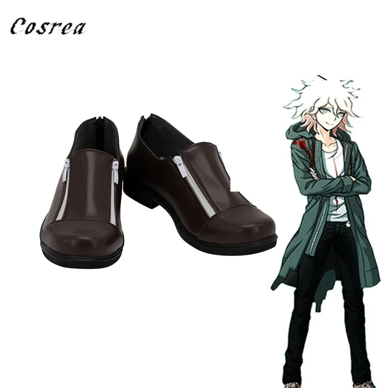 Anime Super Dangan Ronpa 2 Nagito komaeda cosplay shoes boots custom Danganronpa cos ankle short boots shoes for women and Mens