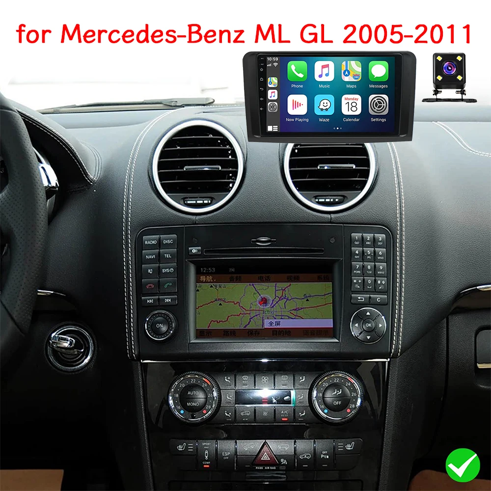 

9'' Car Intelligent Systems Multimedia WIFI Video Player For Mercedes-Benz ML GL 2005-2011 with Wireless Carplay Android Auto