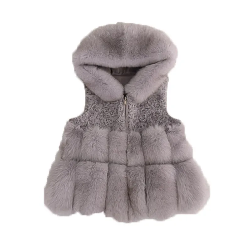 Fur Vest Female Short 2021 New Casual Korean Fashion Fur One Piece Imitation Fox Fur Hooded Vest Thin Waistcoat High Quality