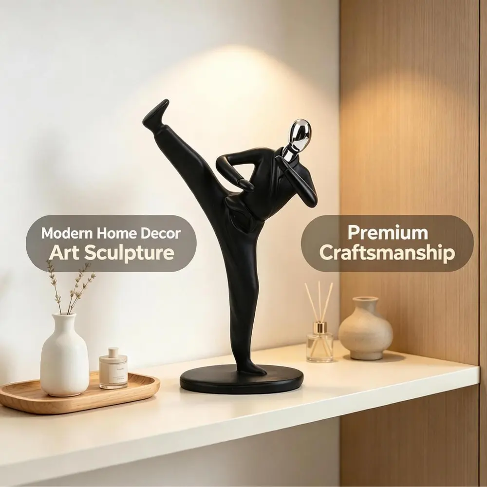 Kung Fu Sports Figurines Fashionable Tabletop Ornaments Modern Minimalist Home Decor for Living Room Office Cabinet Bookshelf