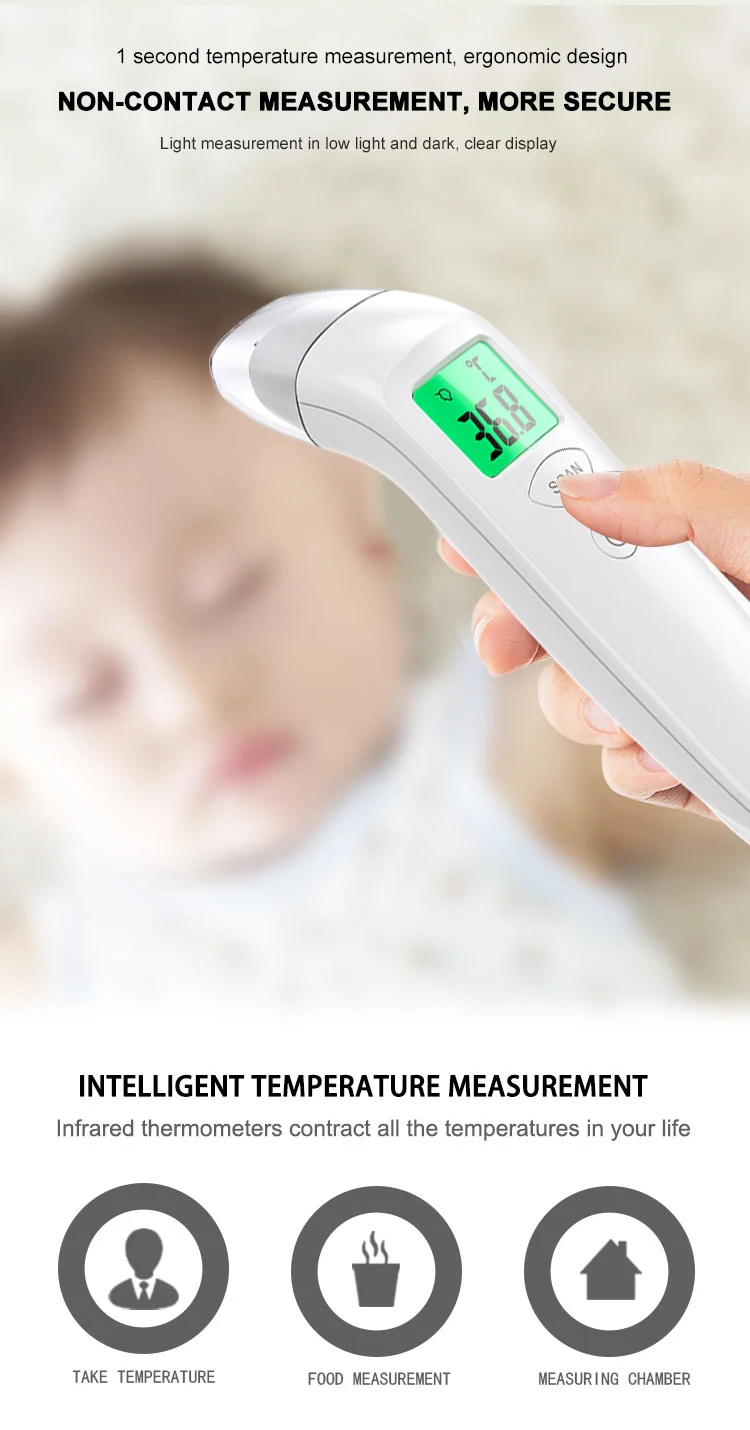 Portable LCD Display Medical Forehead Non Contact Electronic Portable Digital Infrared Thermometer