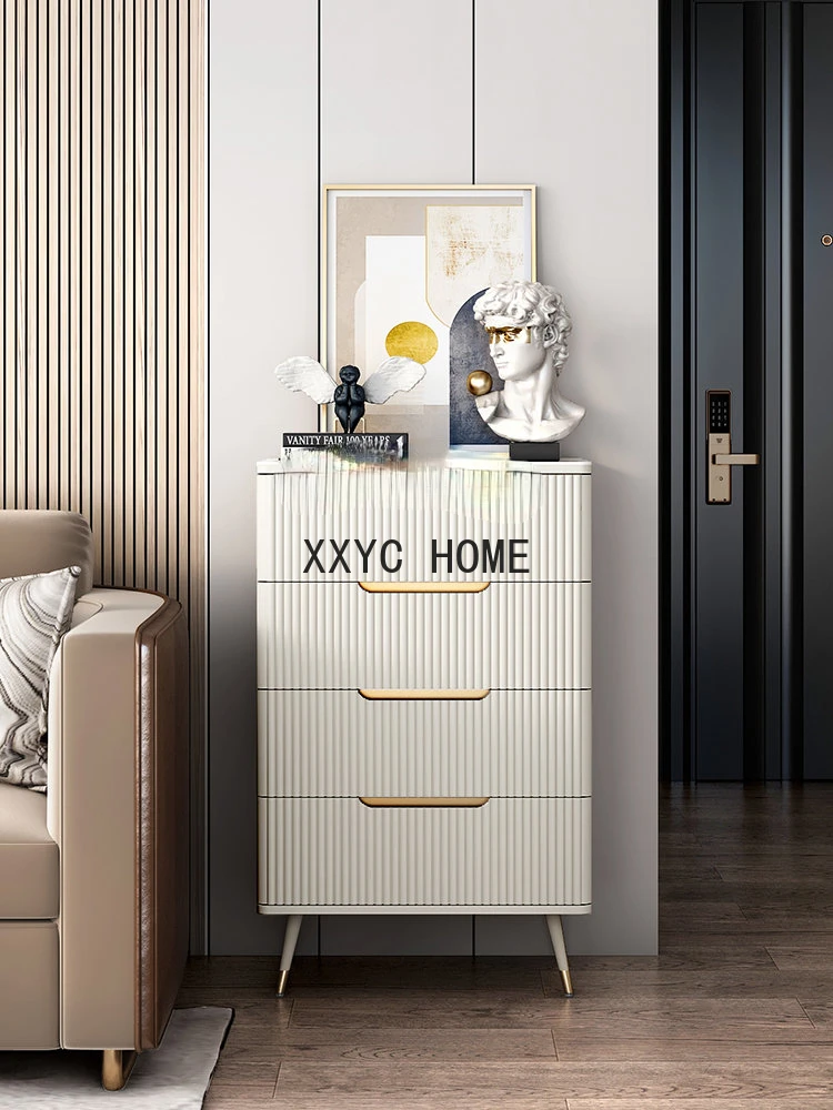 MELChest-Armoire de Rangement Nordic Light, Armoire Latérale de Salon, Armoire de Rangement Moderne Simple, Luxe