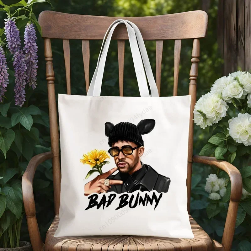 Un Verano Sin Ti Bad Bunny Maluma Yo Perreo Sola Canvas Tote Bag Shopping Bag Reticule Cosmetic Bag Student Shoulder Bag