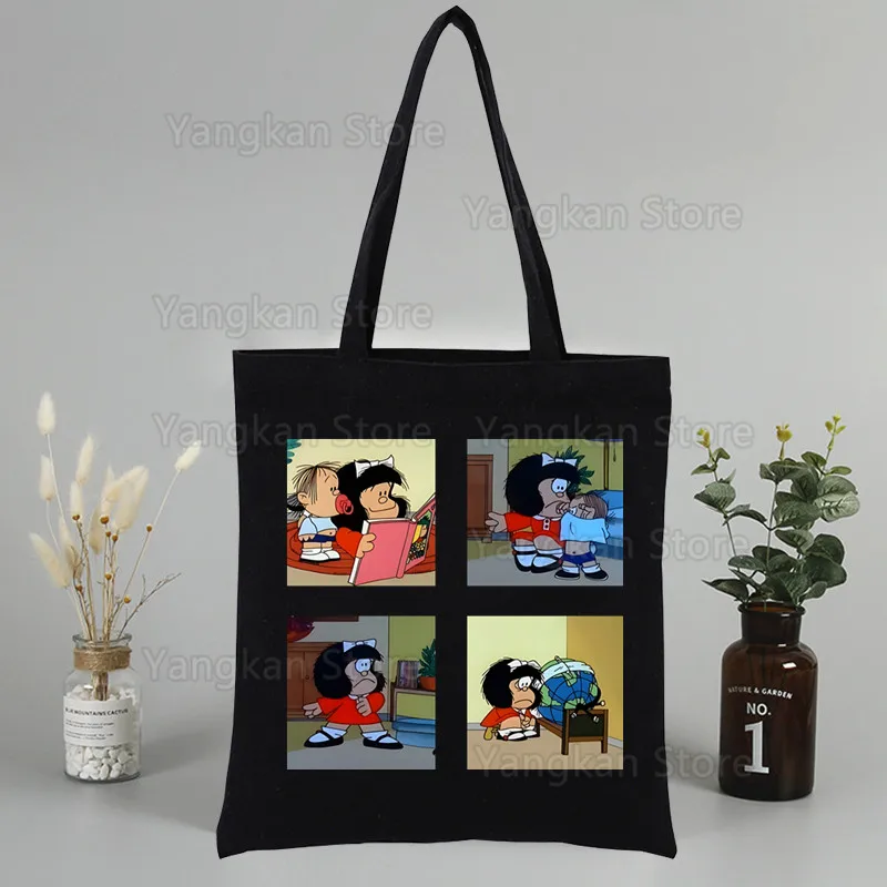 

Mafalda Canvas Bag 's Shoulder Bag Fashion Cotton Shopping Shopper Ladies Hand Bags Tote Bags