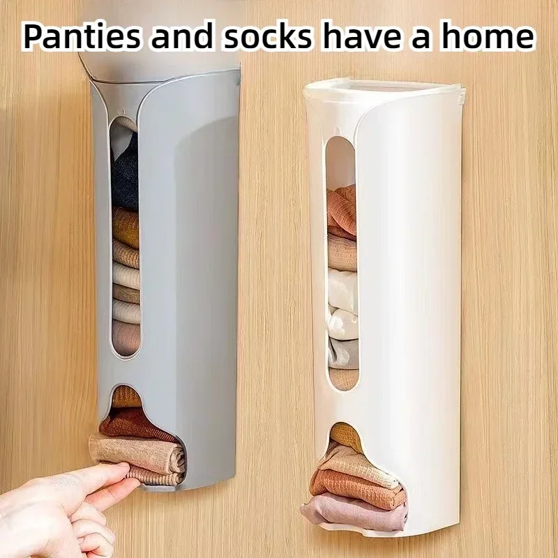 

Closet Wall Hanging Underwear Organizer Kitchen Plastic Bag Fitting Socks Hanging Storage Box Wall Mounted Dormitory Shelf