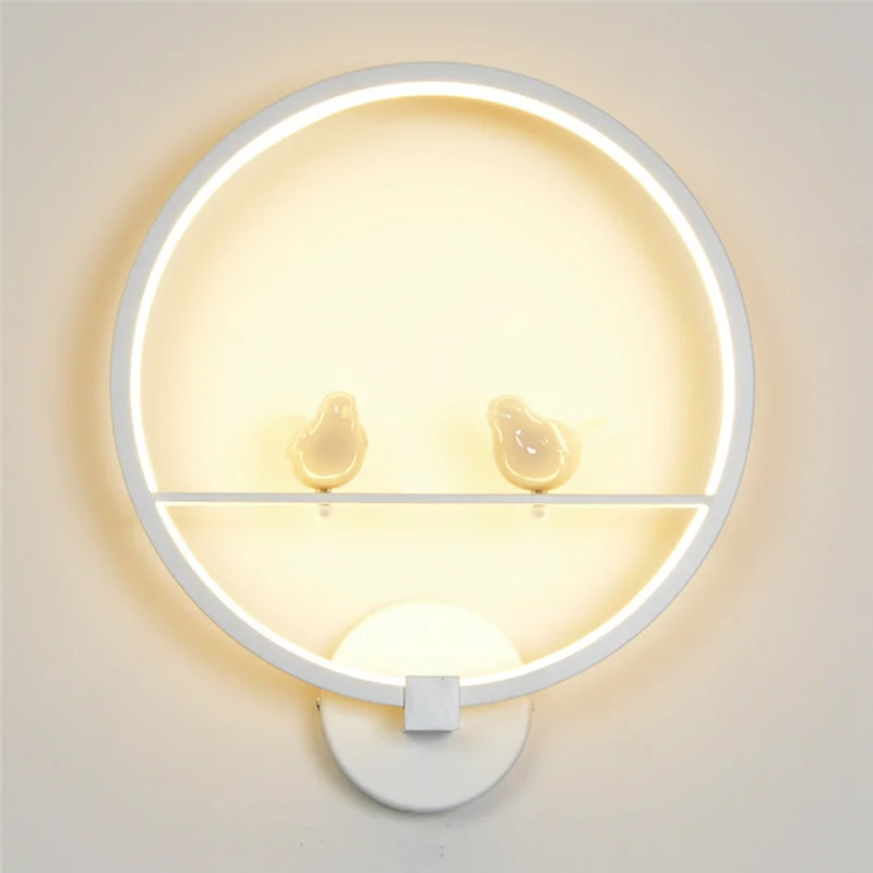 

A07F-18W 3000K Warm Light Two Birds Ring LED Wall Lamp LED Modern Wall Lamp For Living Room Bedroom Bedside Lighting