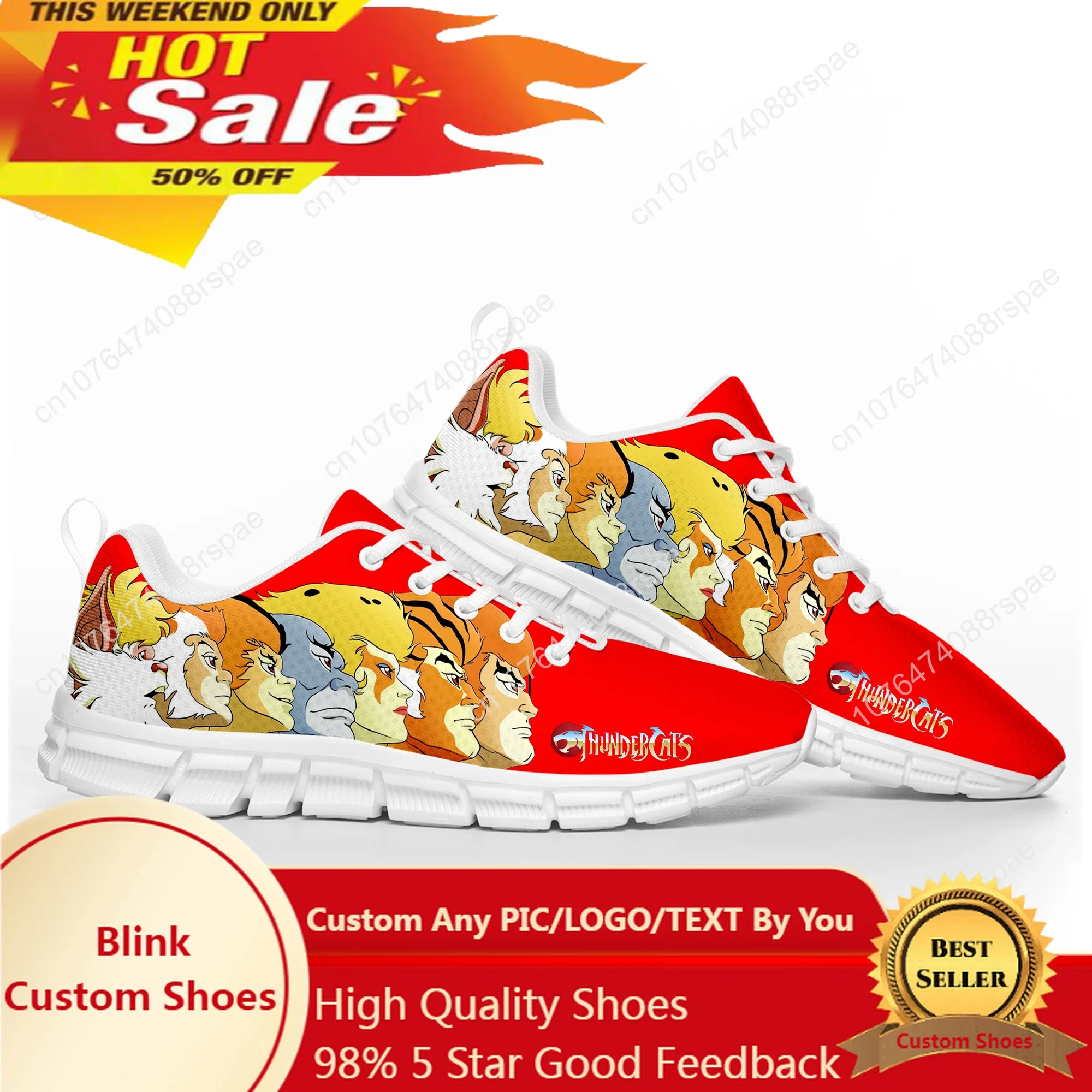 Chaussures de sport de dessin animé Thundercats pour hommes et femmes, baskets pour adolescents et enfants, chaussures blanches personnalisées pour couples, haute qualité, chaud