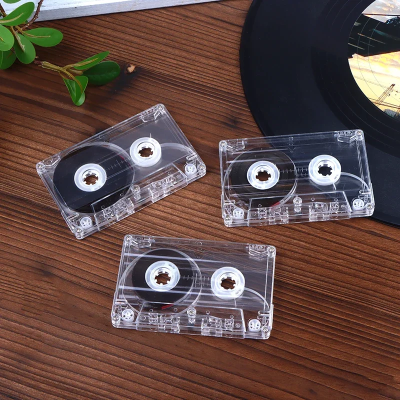 90 Minutes Standard Cassette Color Blank Tape Player with Magnetic Audio Tape Clear Storage Box for Speech Music Recording