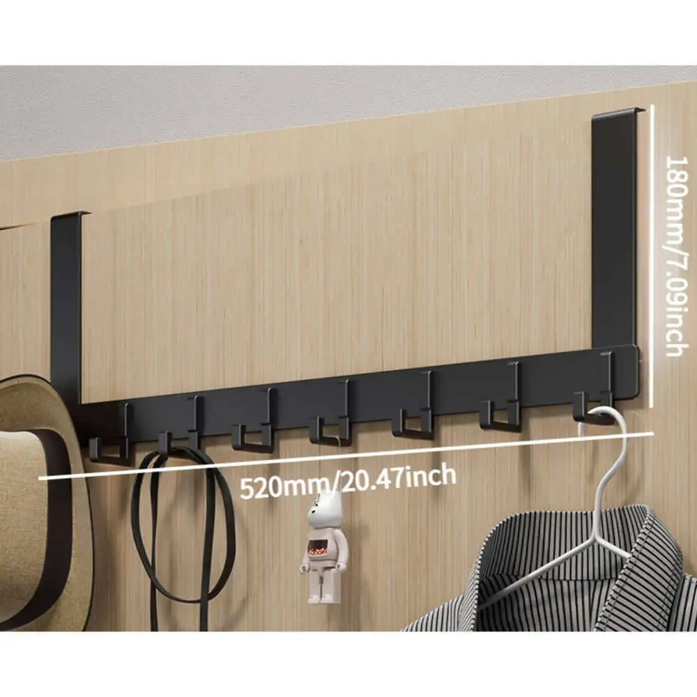 مع 6 خطافات، نمط عصري بدون حفر، منظم ملابس، خطاف باب المدخل، خطاف مثبت على الحائط #6