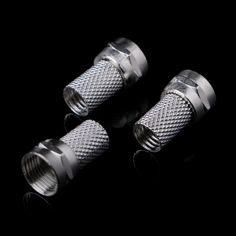 10 Chiếc 75-5 F Đầu Nối Vít Loại Cho RG6 Truyền Hình Vệ Tinh Ăng Ten Cáp Đồng Trục Tw