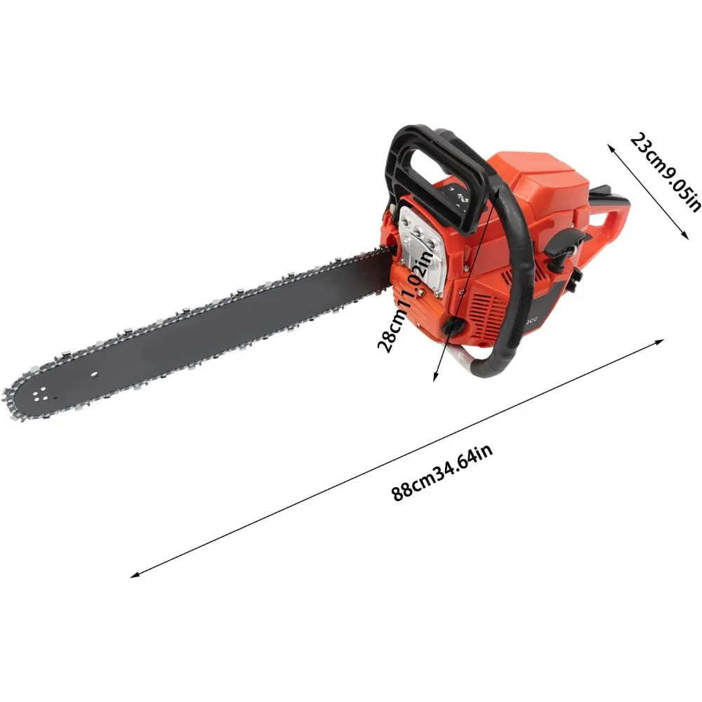 52CC 2-Cycle Gas Powered Chainsaw 20 inch 2.95HP Handles&Multi-Angle Cutting Handheld Chainsaws for Wood Cutting Gardening