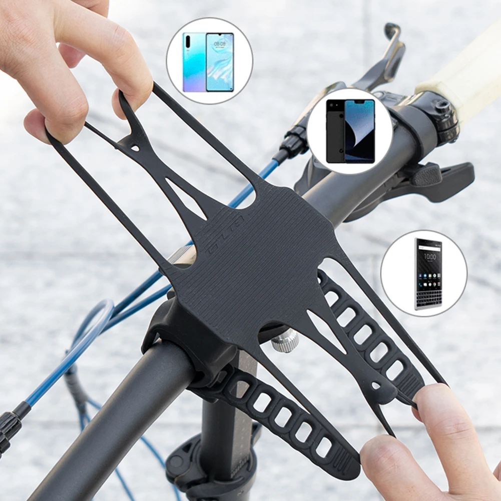 سيليكون الدراجة لتحديد المواقع دعم قوس العالمي الدراجة المقود الهاتف جبل دراجة الملاحة حامل جوّال بلاستيكي للهاتف 4 بوصة +