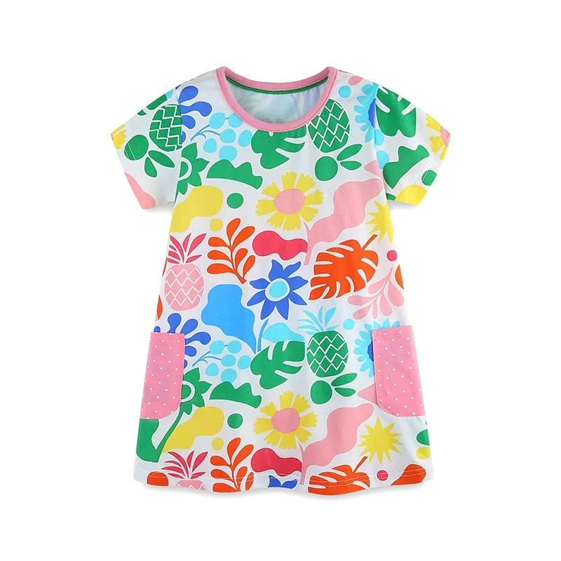 

Girls Dress for Kids Floral Dress Girls Floral Dresses Cotton Children's Birthday Gift Toddler Pineapple Dresses Costume X01
