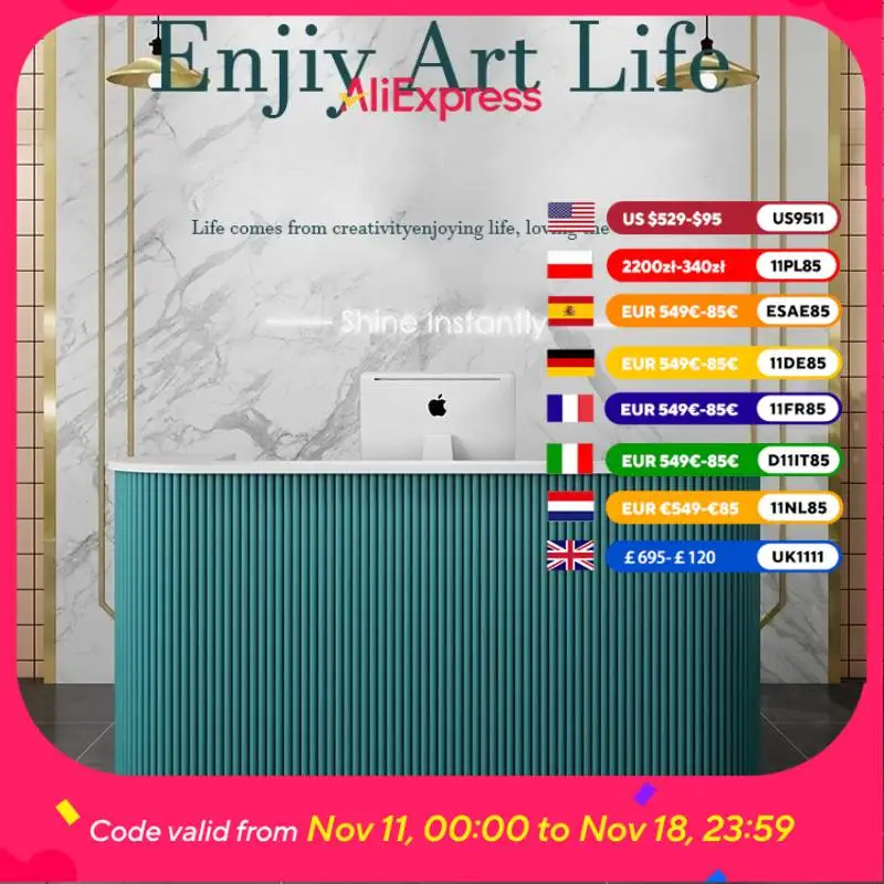 

Aesthetics Logo Reception Desks Beauty Drawers Design Luxury Reception Desks Salon Office Empfangstheke Office Furniture