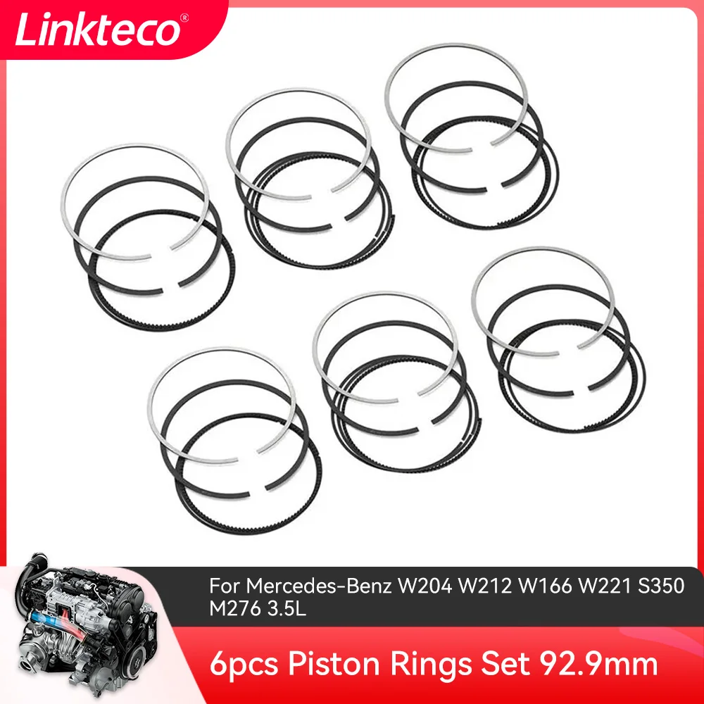 

6pcs Piston Rings Set 92.9mm For Mercedes-Benz W204 W212 W166 W221 S350 M276 3.5L