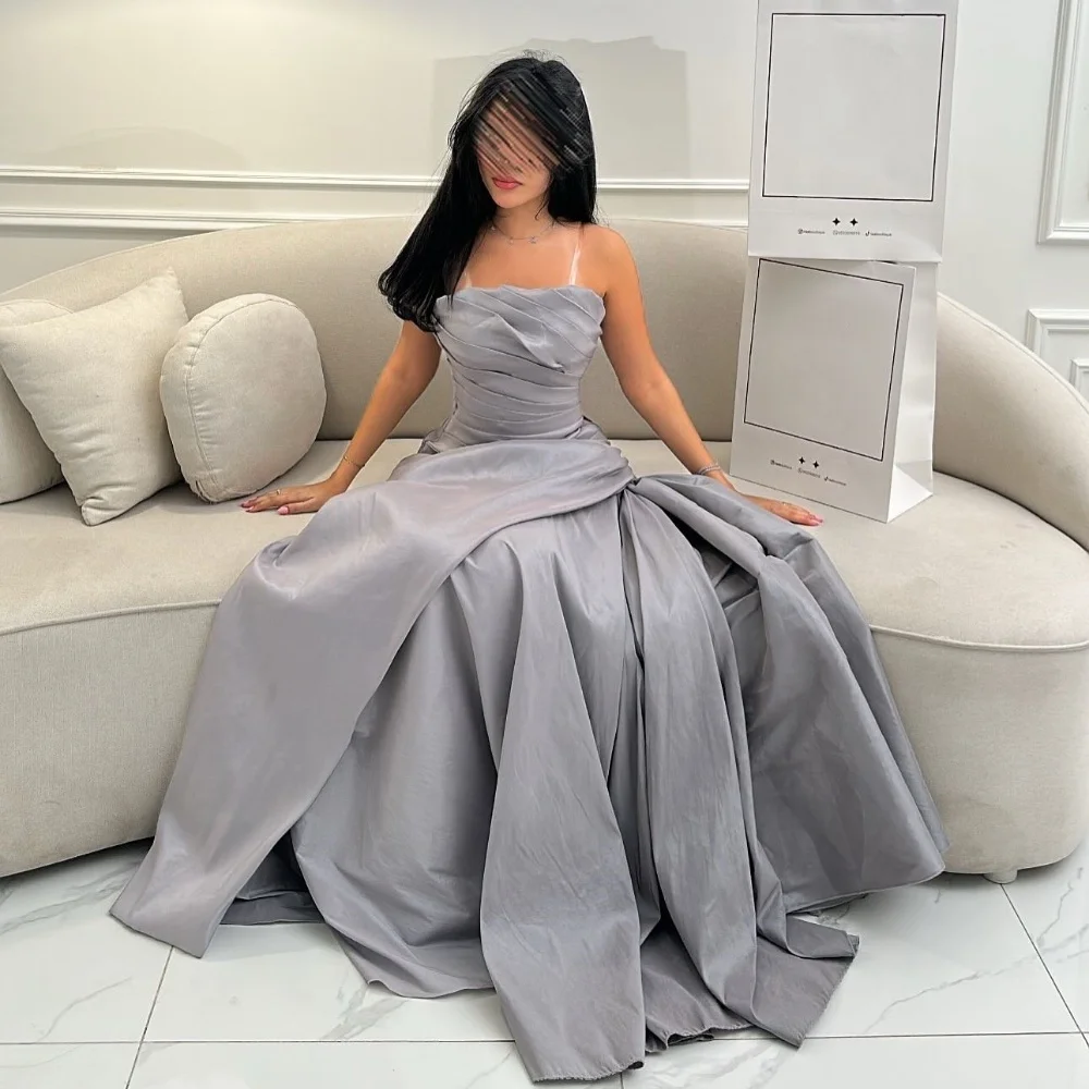 

Customized High Quality Exquisite Charmeuse Draped Ruched A-line Strapless Long Dresses Bespoke Occasion Dresses Sizes Available