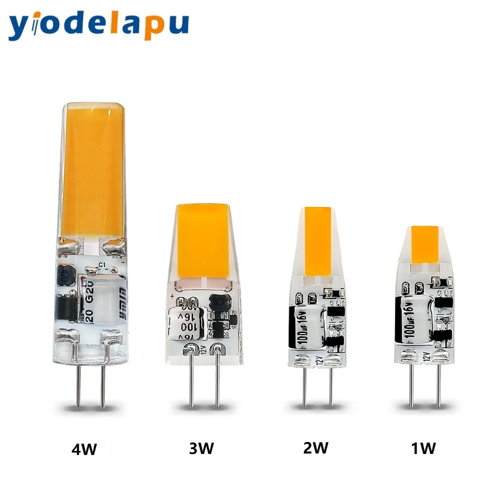 G4 LED Lamp No Flicker 1W 2W 3W 4W COB AC/DC 12V LED Bulb 3W Replace 30w Halogen Spotlight Chandelier Light