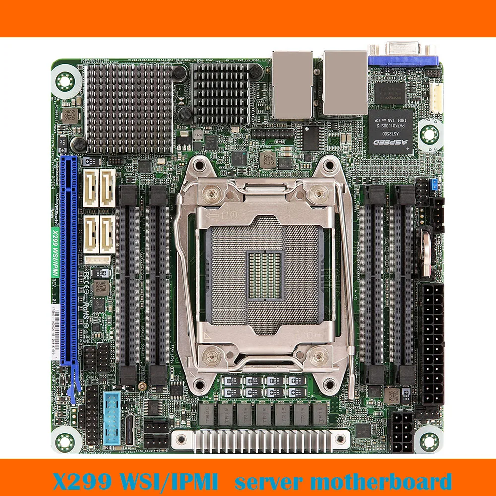 For ASRock Workstation Motherboard X299 WSI/IPMI Single CPU Slot LGA2066 DDR4 Supports X Series 7, 9 And 10 Generat Fully Tested