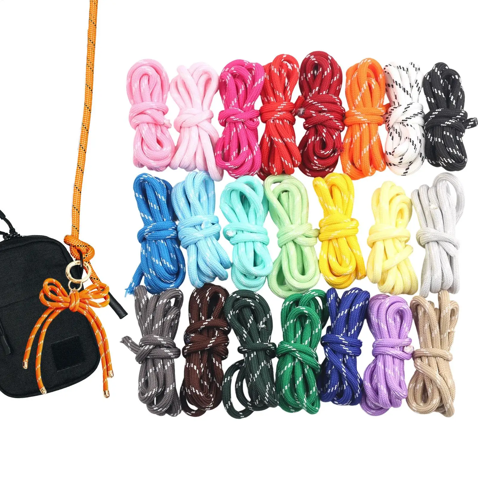5mm 22 Colors Paracord Bracelet Making Kit, 72FT Thick Nylon Craft Cord, DIY Keychain Bag Accessory Weaving Rope Set