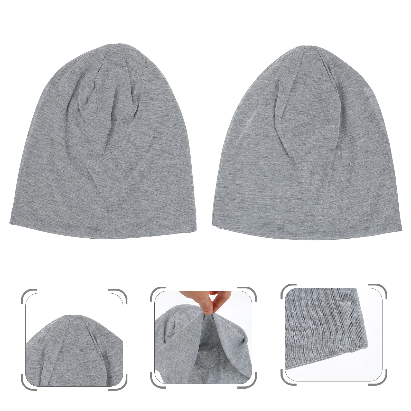 

2Pcs Winter Warm Beanie Neutral Design Exquisite Polyester Universal Skull Cap Unisex Hat Easy Clean Match Clothing Autumn