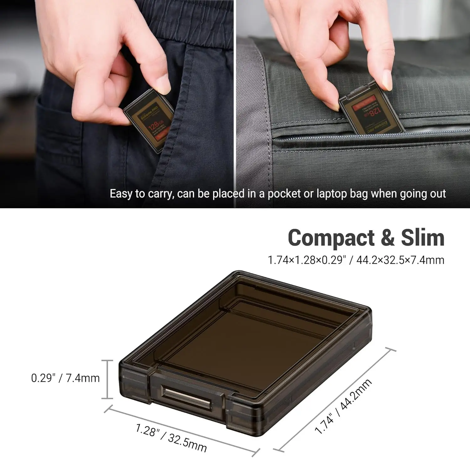 CFexpress B 타입 XQD 카드용 메모리 카드 케이스 거치대, 충격 방지 투명 플라스틱 메모리 카드 정리함 휴대 케이스, 6 PCs, 12 PCs