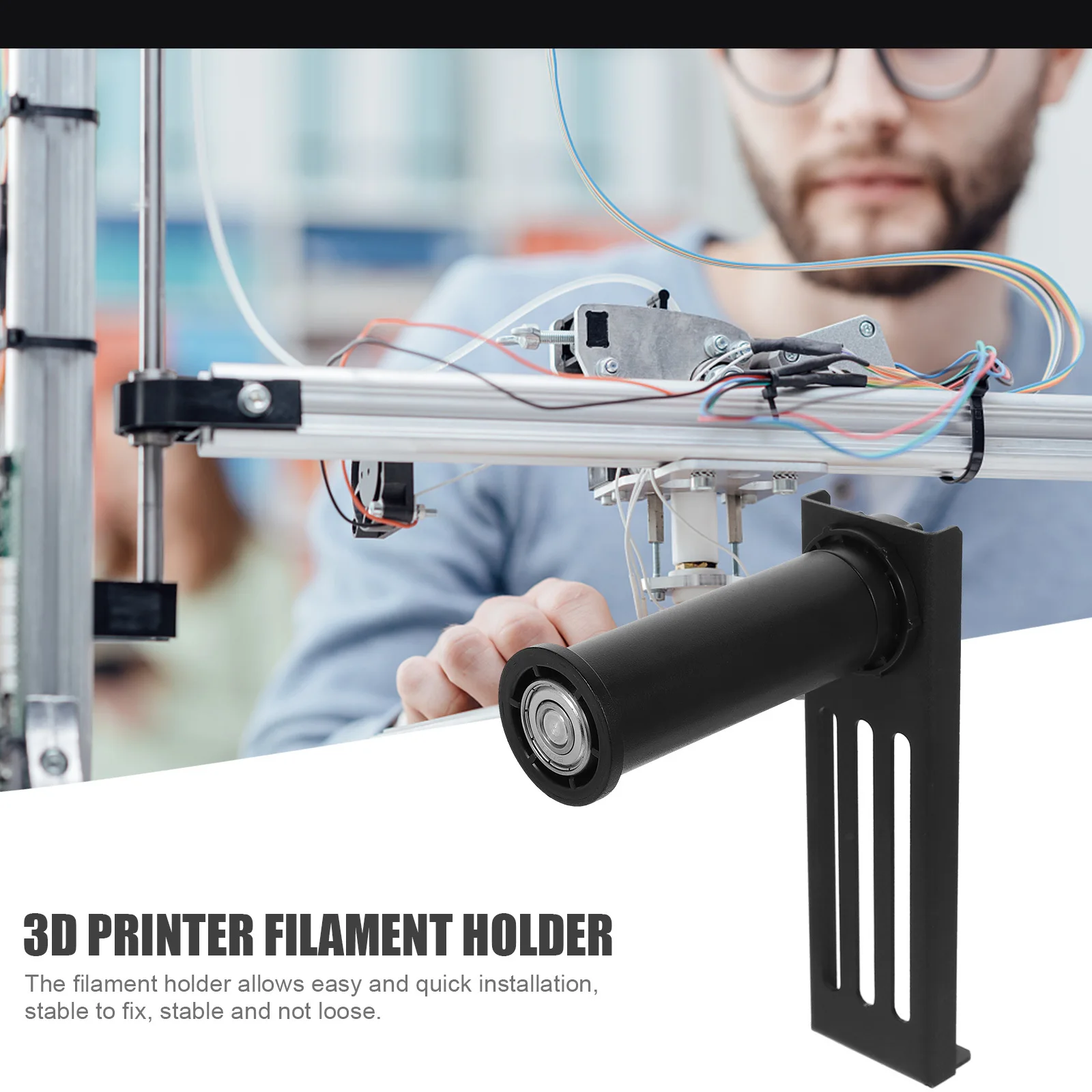

1Set 3D Printer Parts Filament Holder Rotating Bearing Stable Consistent Use Versatile Option Users Filament Spool Holder