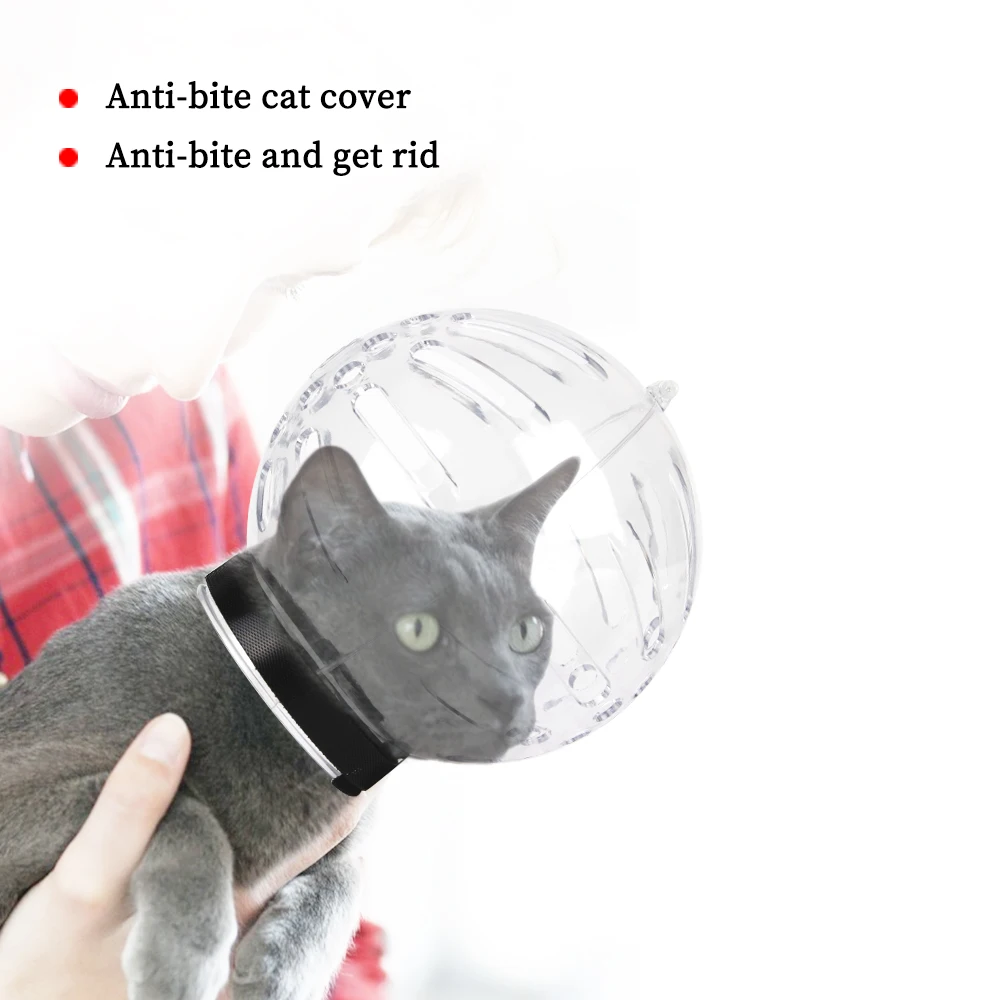 Cat  Muzzle Anti-Bite Breathable Cat Grooming Supplies Grooming Mask Bath Grooming Anti-Licking Protective Space Hood