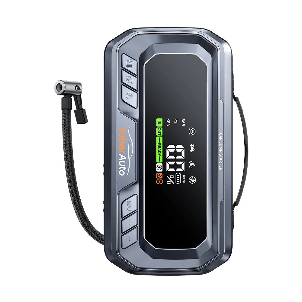 Yaber 4 In 1 6000A Jump Starter PD65W Power Bank 160PSI Luchtcompressor Bandpomp Draagbare Oplader Auto Booster Startapparaat