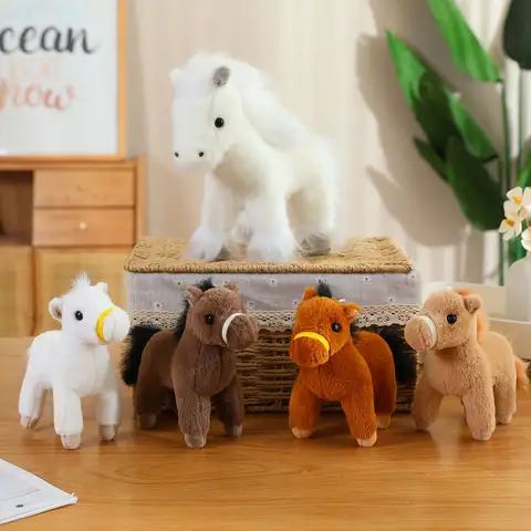Jouets en peluche cheval de Simulation, petit sac de cheval Kawaii, pendentif clé, oreiller poupée, cadeaux pour enfants de maison, décor