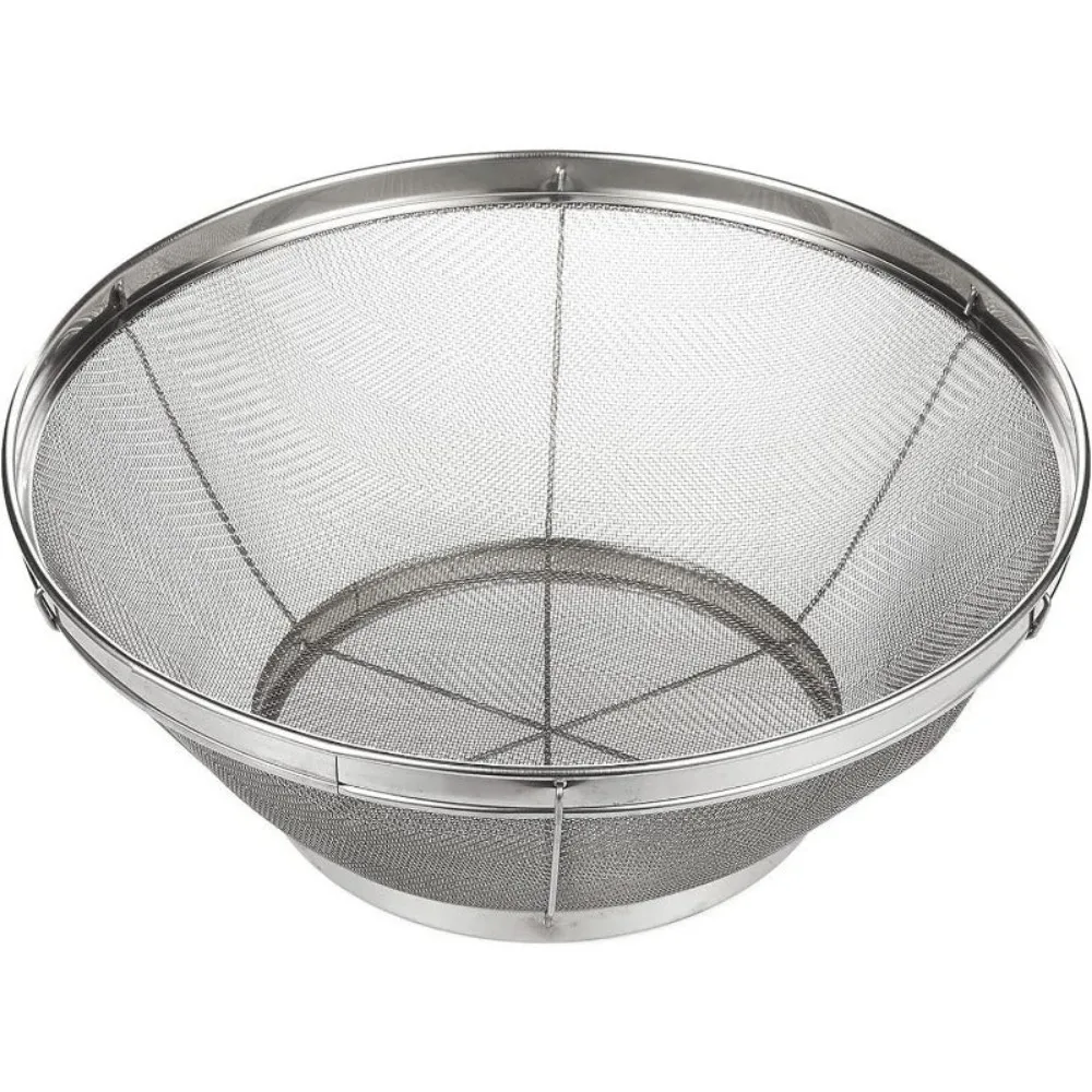 

Large Fine Mesh Pasta Strainer, Metal Colander for Rice, Quinoa, Yogurt (11 x 4 In)