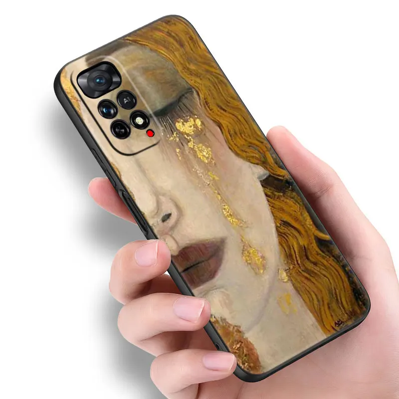 The Kiss by Gustav Klimt Black Phone Case For Xiaomi Redmi Note 12 Pro 11 Pro Plus 11S 11T 10 10T 5G 10S 9S 9 8 Pro Cover