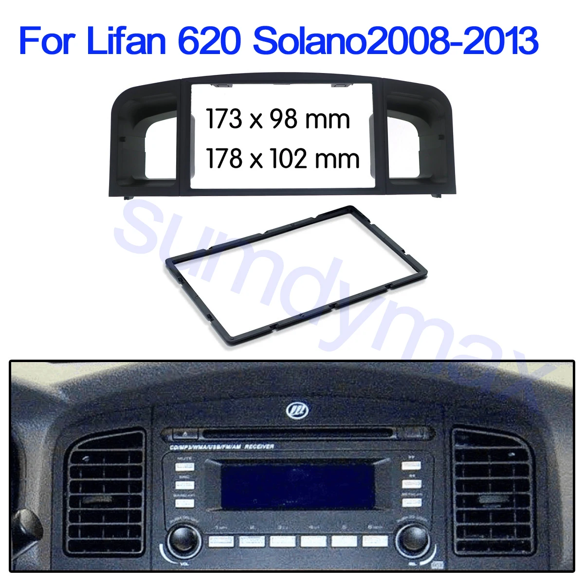 

2din Car radio frame Fascia for Lifan Solano Lifan 620 2008-2013 Installation Car DVD Audio Frame Adapter player Frame