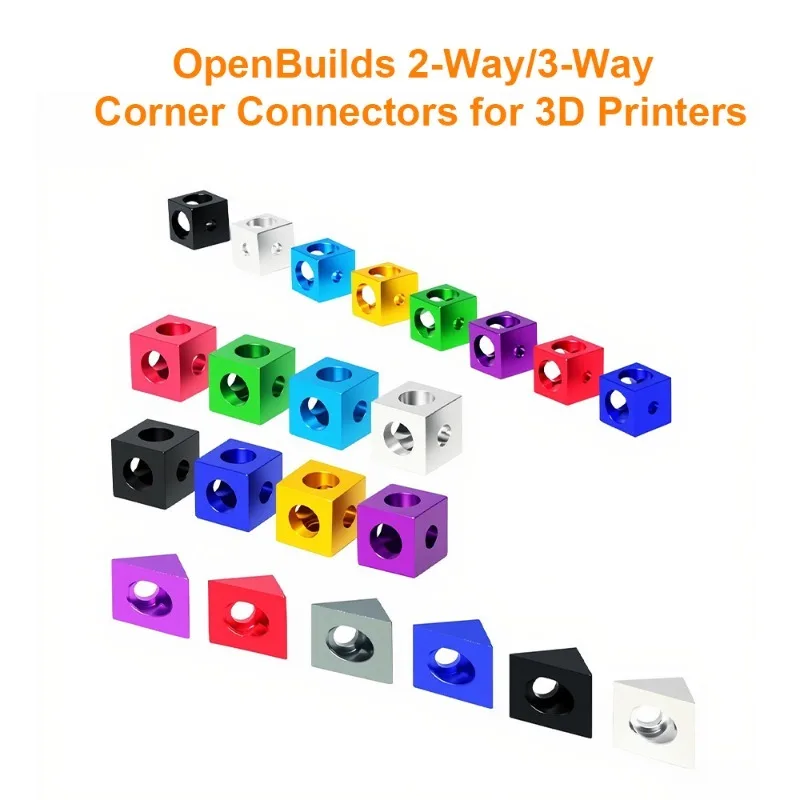 

1/4pcs 3D Printer Openbuilds V-Slot Connectors - 2-Way/3-Way Angle, Triangular Cubic Prism, Adjustable Wheel Bracket