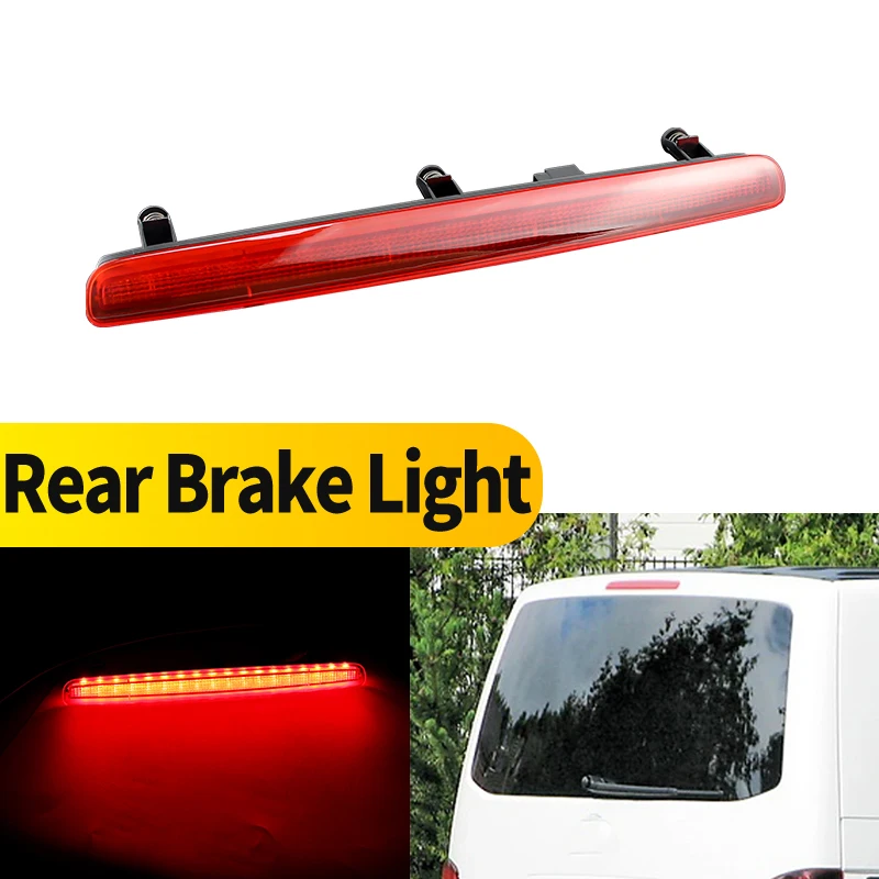 

1 шт. светодиодный дополнительный стоп-сигнал для VW Transporter T5 2003-2015, черный/красный рассеиватель, центральный стоп-сигнал, 12В 3Вт, задний габаритный фонарь