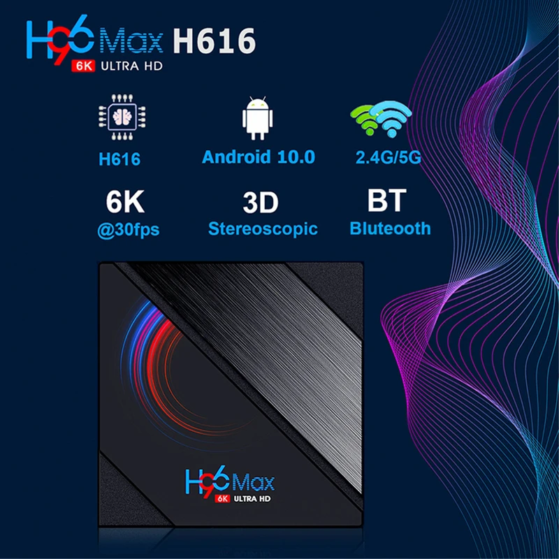 H96 MAX H616 Android 10 TV Box 4GB RAM 64GB ROM مشغل الوسائط مع 2.4 & 5.8G Dual WIFI 6K Ultra HD Youtube Google Play Set Top Box #6