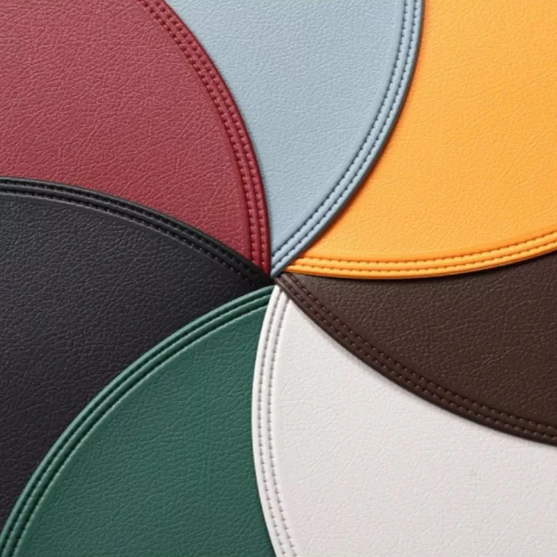 1/2/6PCS Black Round Placemats Set Luxury Shaped Fuax Leather PU Coffe Table Mat Cafe Pad Christmas Decor Kitchen Accessories
