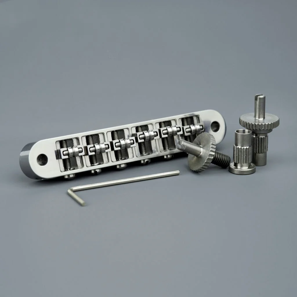 Guyker Titanium Alloy Guitar Stop Bar Tailpiece with Anchors+Tune-O-Matic Roller Saddle Guitar Bridge for LP SG Guitars