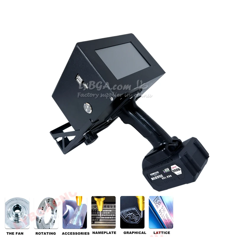 Macchina per marcatura di metalli portatile Plug-in/Batteria al litio 100x30mm 130x30mm per incisore per marcatori in acciaio con targhetta per telaio motore 220V