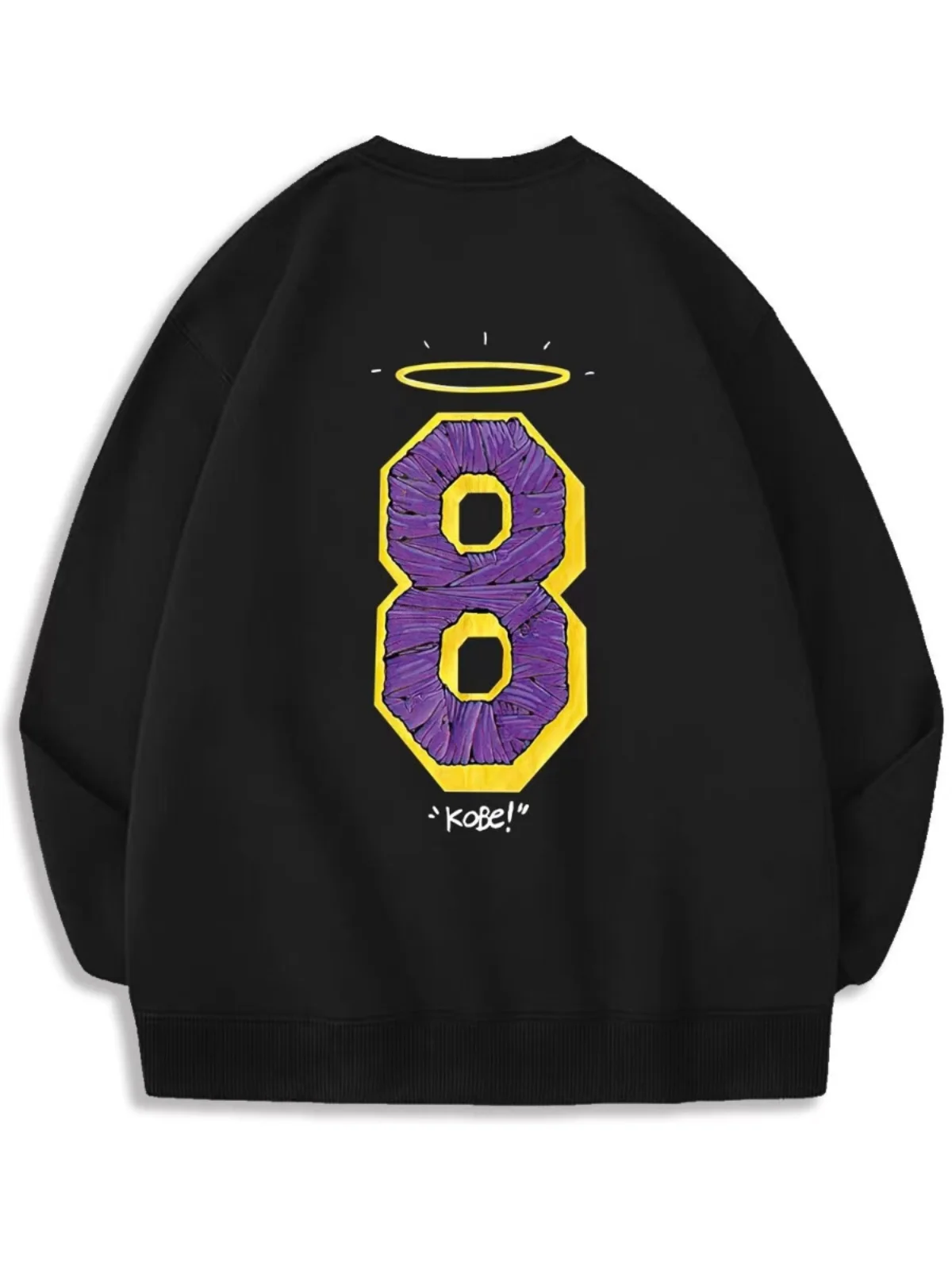 KOBE 8 American vintage  Design Sports European and American Basketball Leisure Student Long sleeve round Neck Hoodie Men