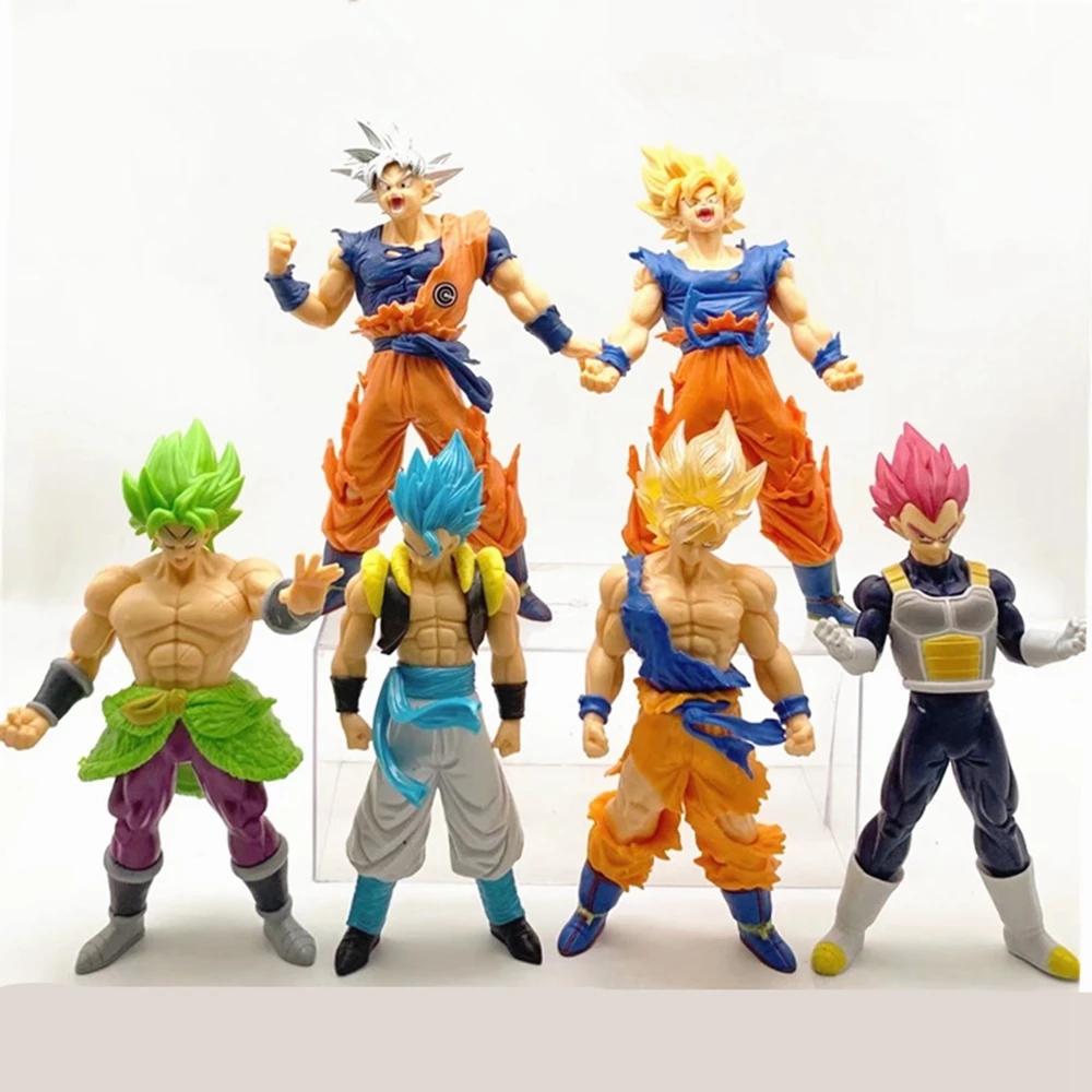 6Pcs Anime Dragon Ball Son Goku Gojita Broly Figurka Vegeta Migatte no Gokui Zestaw modeli zabawek i kolekcji lalek Figurka akcji